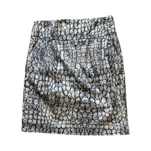 Gray/White Pattern Skirt